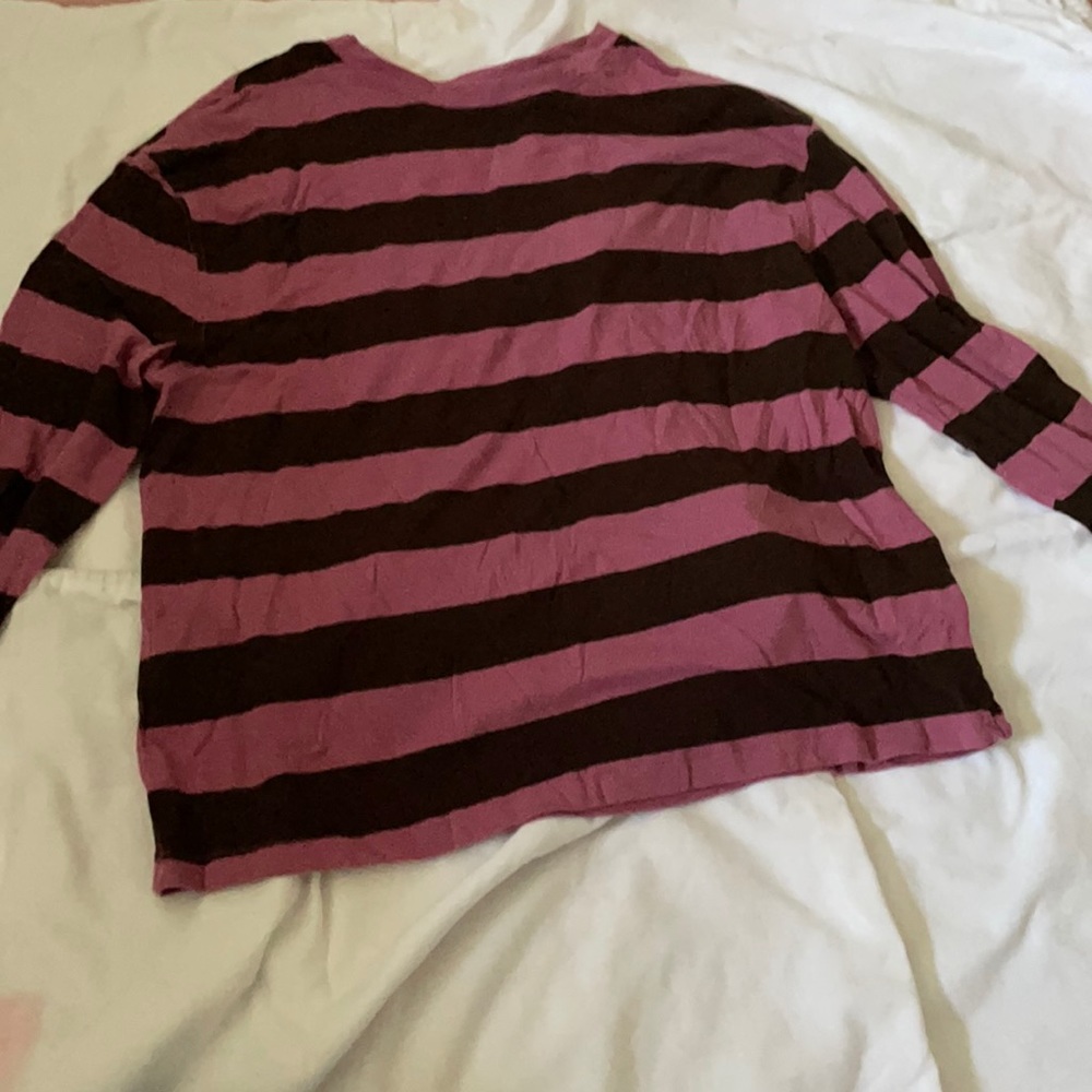 Pink and brown striped long sleeve